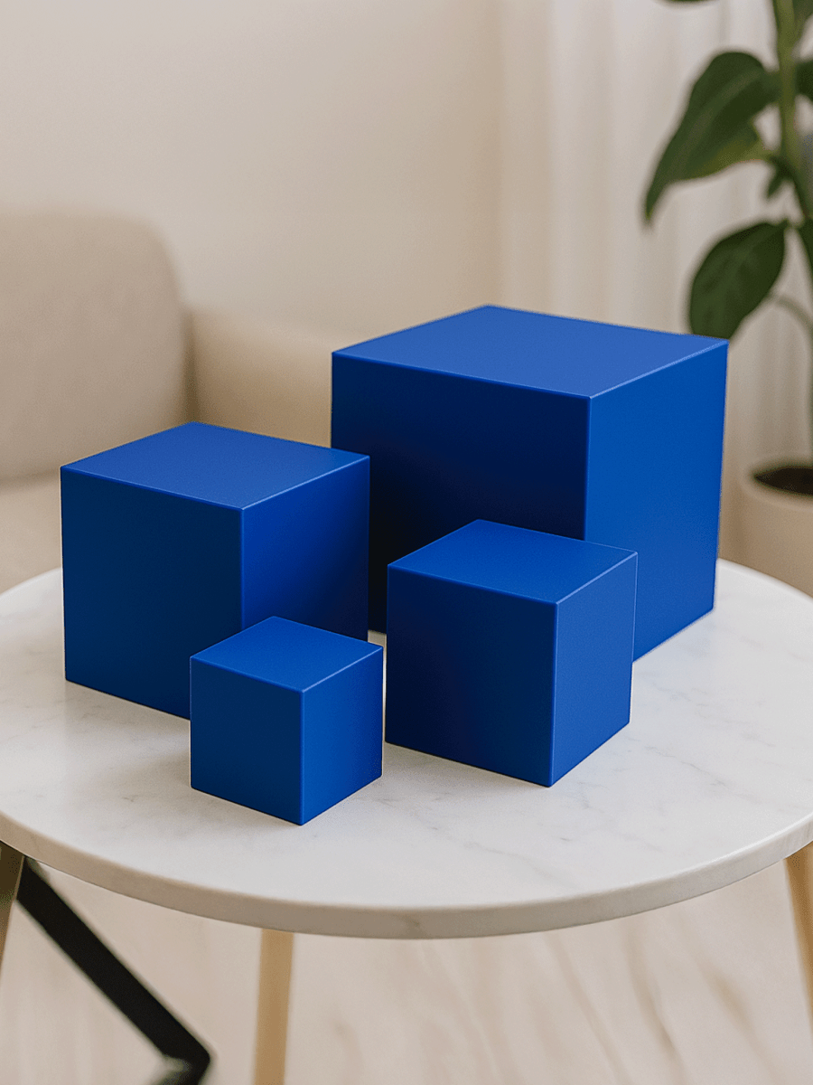 Blue Acrylic 5 - Sided Box - Laser Art MTL Image principale du produit