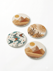 Custom print Ceramic Coasters - Laser Art MTL