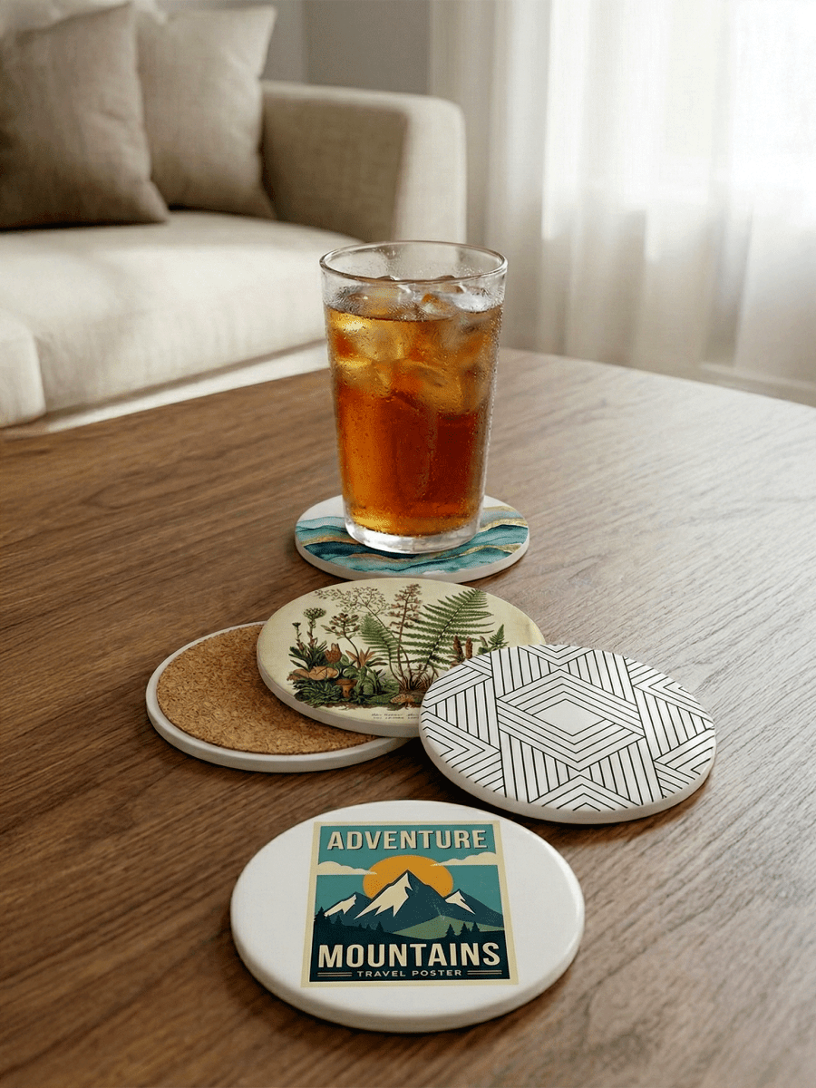 Custom print Ceramic Coasters - Laser Art MTL Image principale du produit