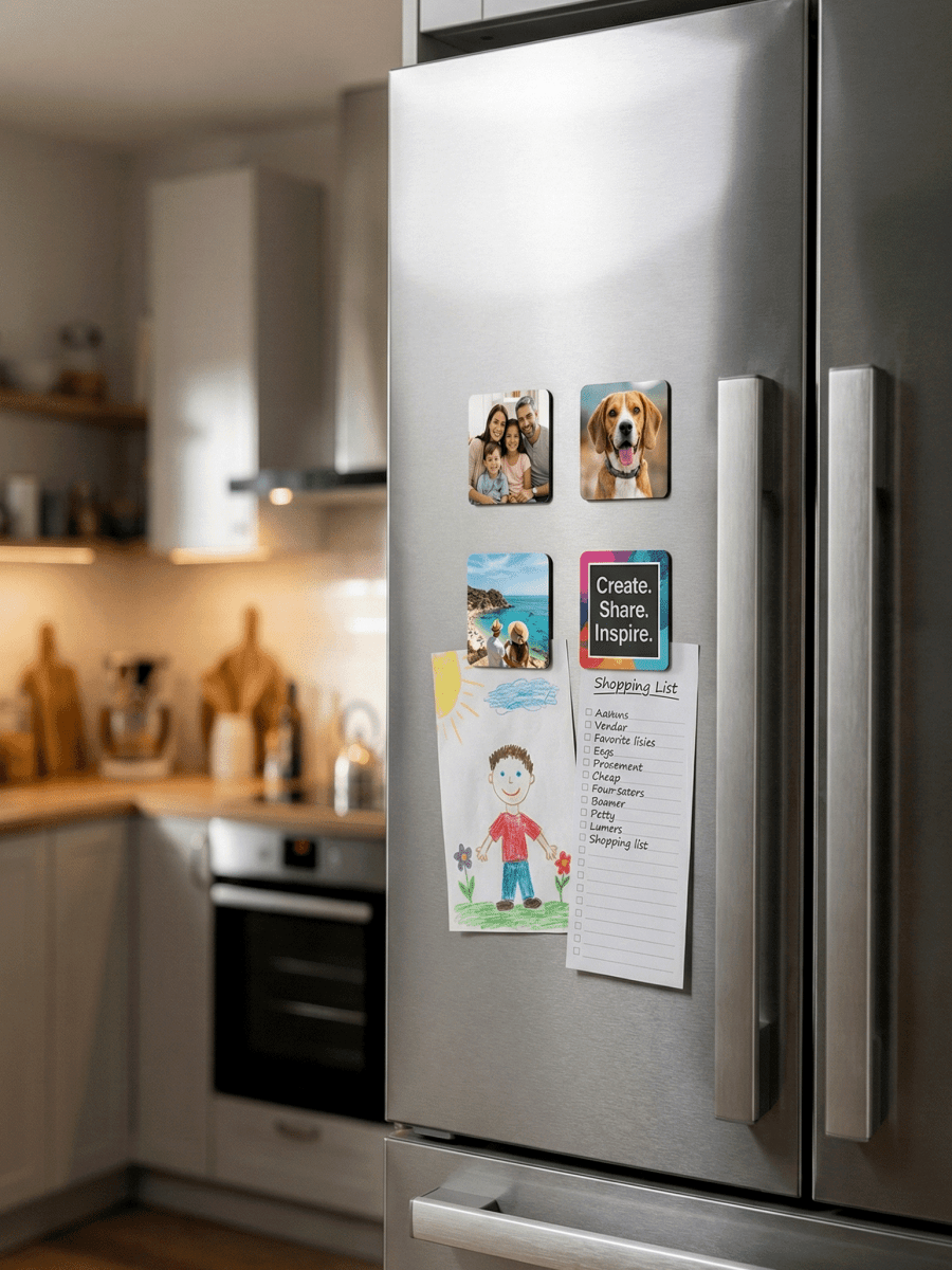 Custom Square Photo Magnet – Turn Memories into Decor - Laser Art MTL