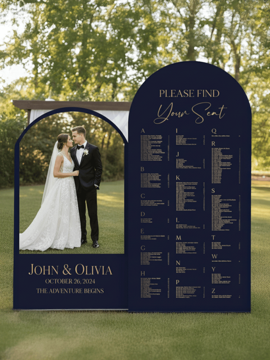 Custom Wedding Seating Chart - Laser Art MTL Image principale du produit