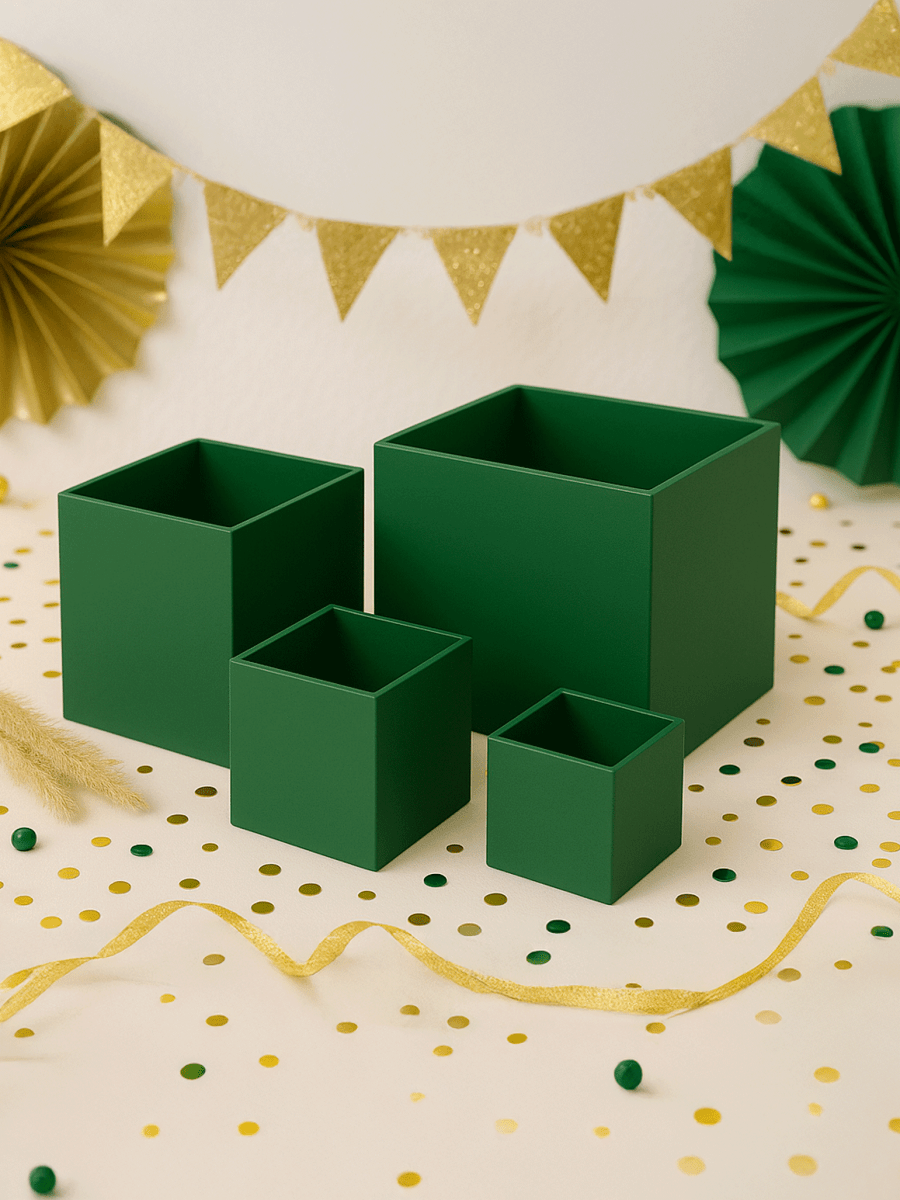 Green Acrylic Box 5 - Sided Box - Laser Art MTL