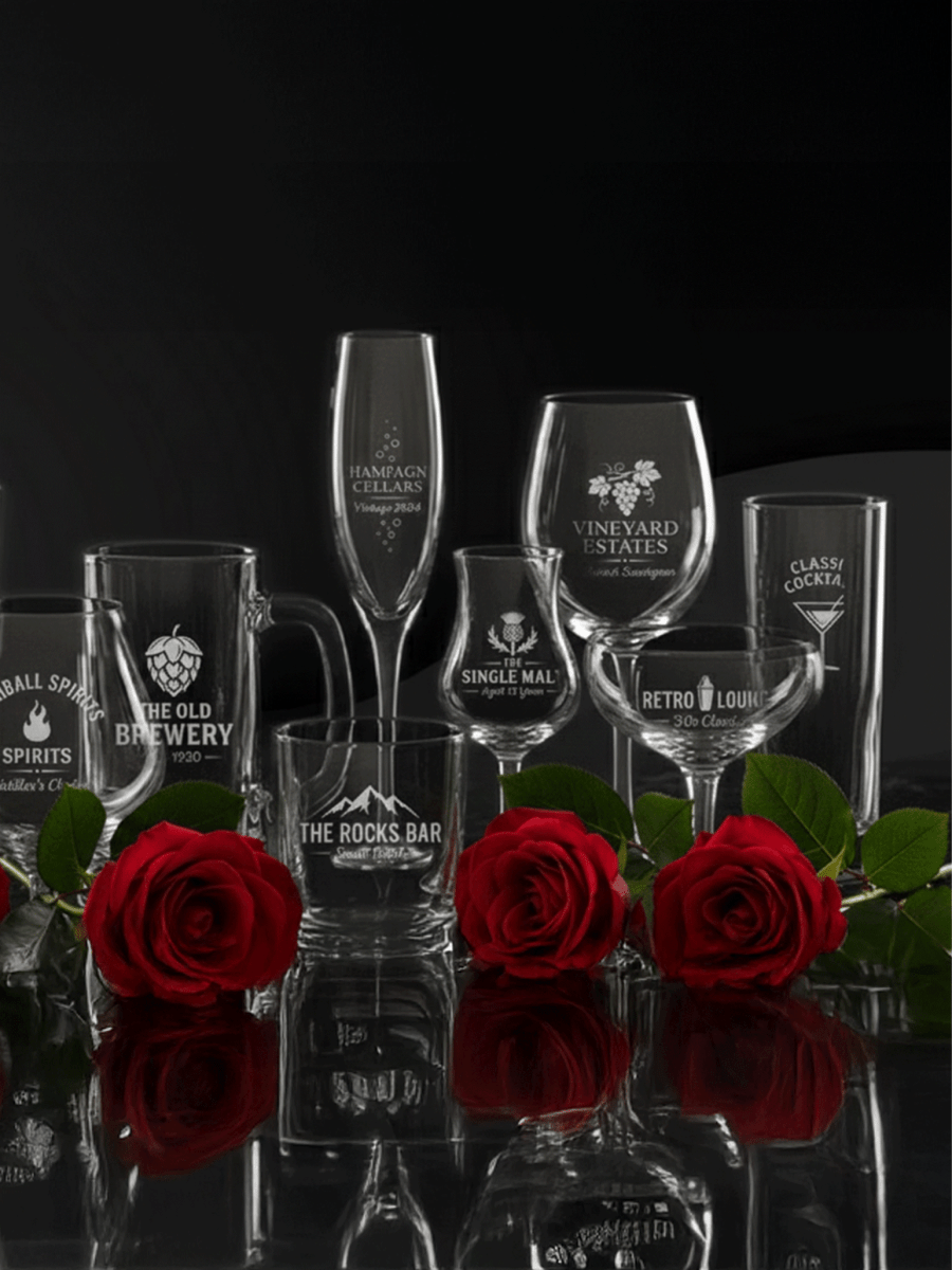 Personalized Glassware, Custom glass engraved gifts - Laser Art MTL Image principale du produit