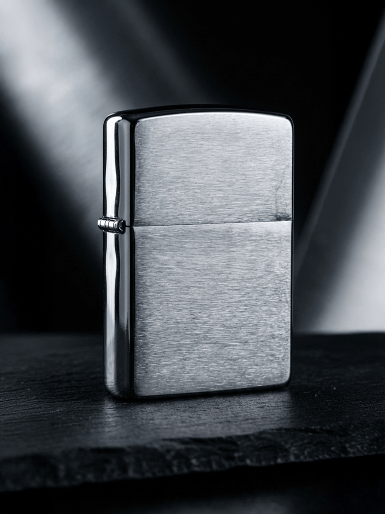 Accendino Zippo Logo – Brushed Chrome – Antivento E Ricaricabile – Confezione Regalo - 4