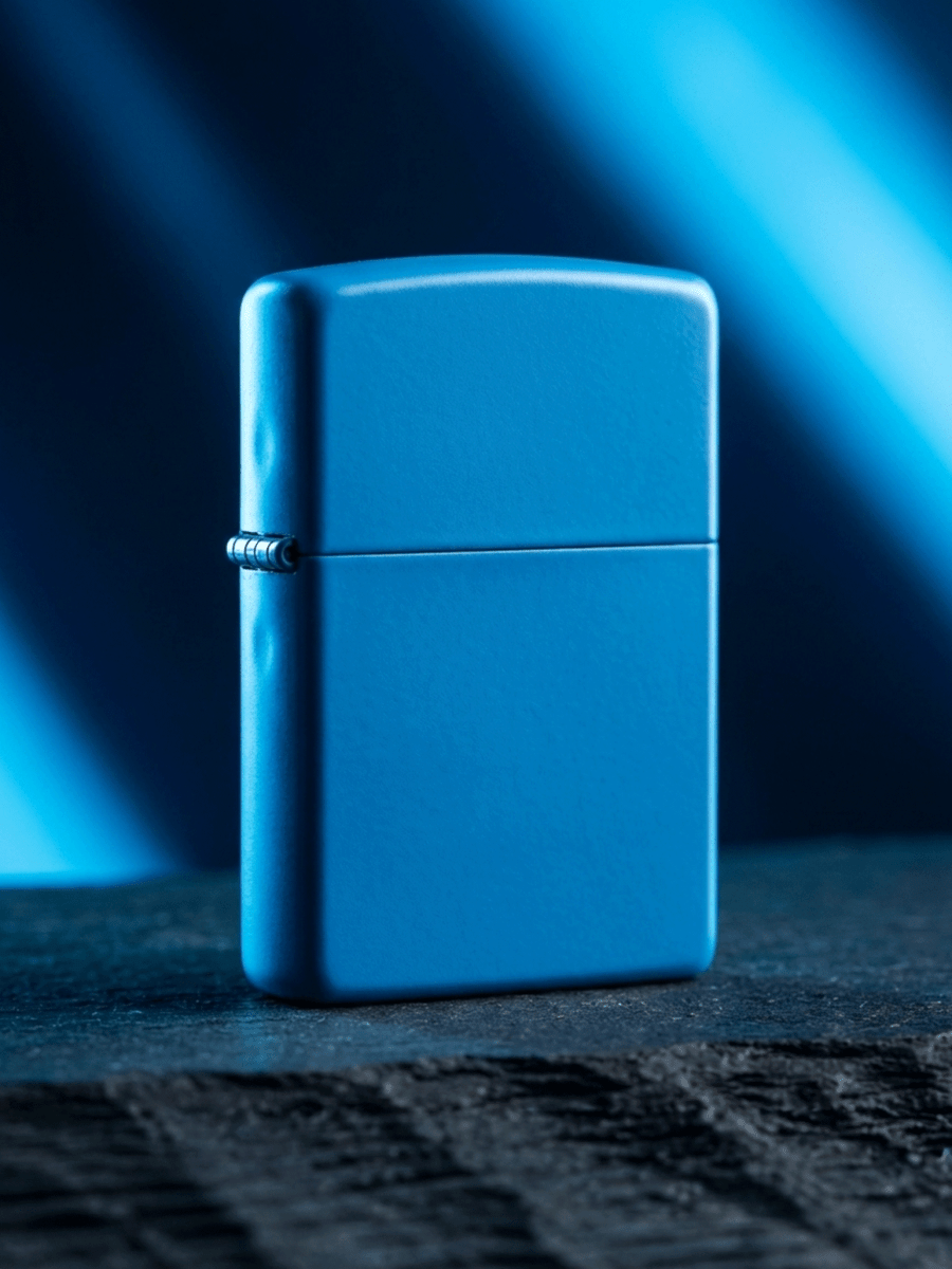 Zippo Reg Sky Blue Matte | Custom Engrave - Laser Art MTL Main image