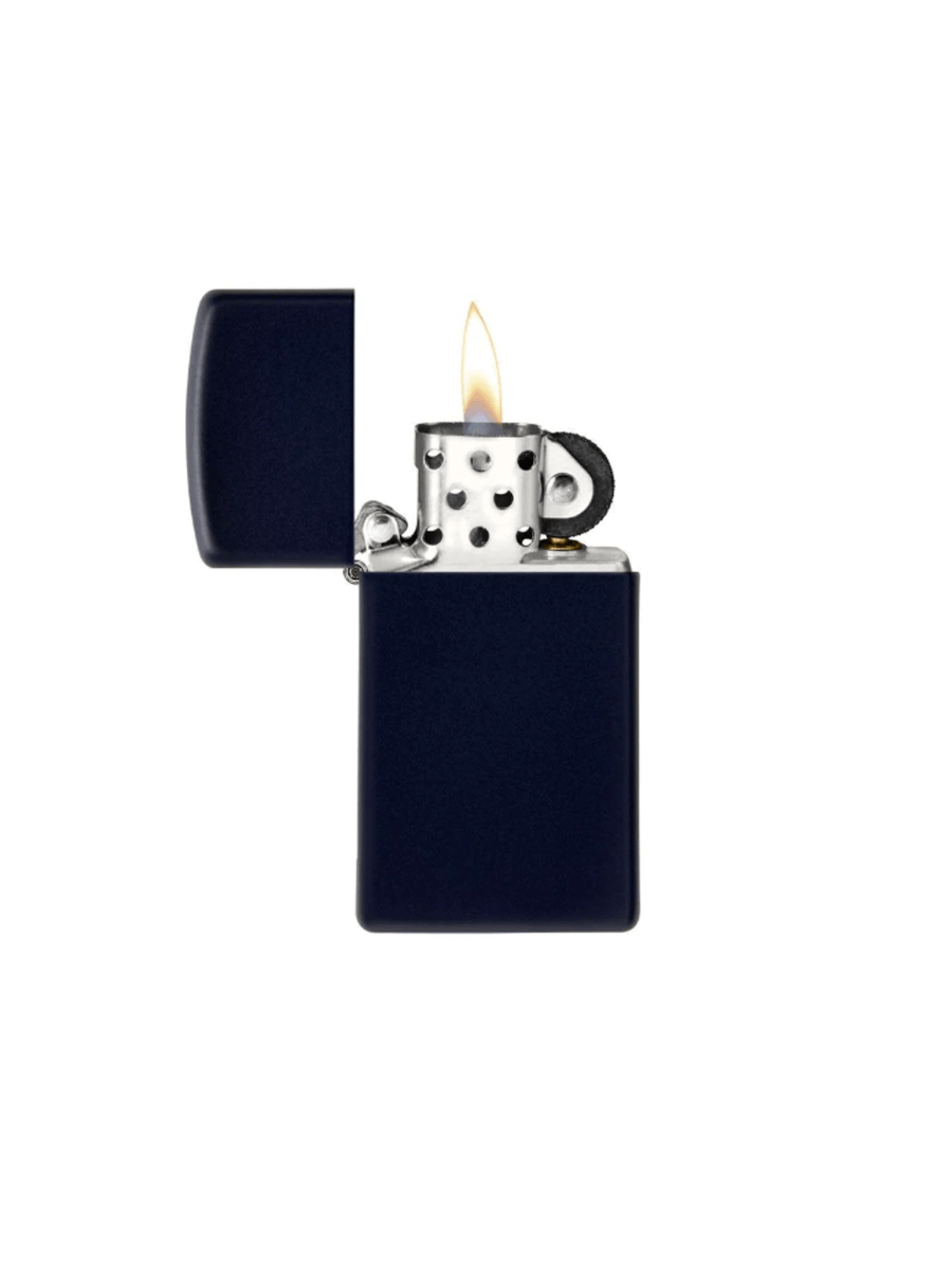 Zippo Slim® Navy Matte | Custom Engrave - Laser Art MTL