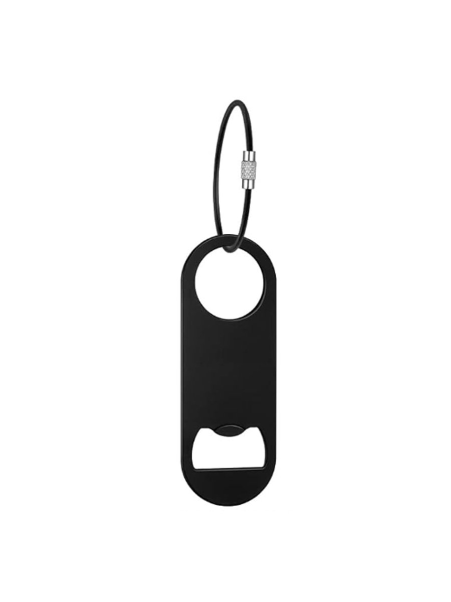 Set Of 4 | Stainless Steel Flat Bottle Opener with Keychain - Laser Art MTL Image principale du produit
