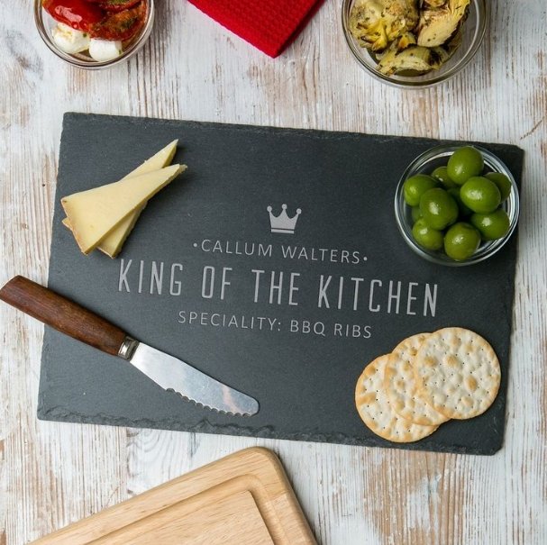 Slate 7.75"x12" Cheese Board - Laser Art MTL