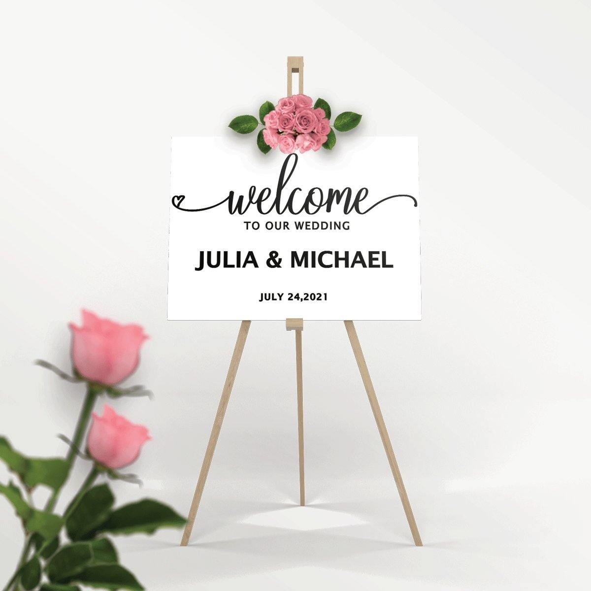 Welcome Wedding Sign - Laser Art MTL Image principale du produit